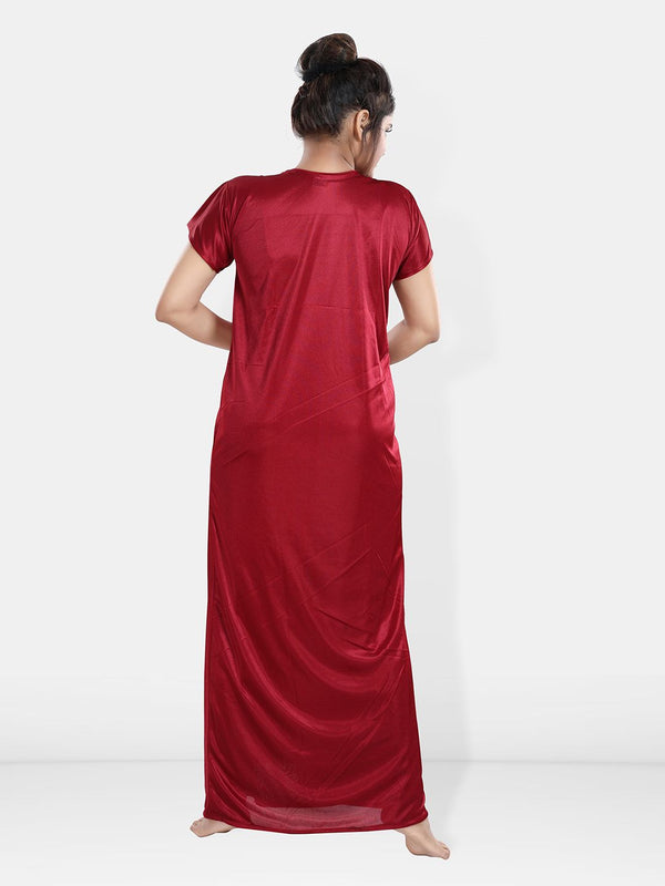 Be You Maxi Satin Wrap Nightdress With Robe