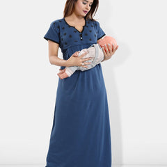 Be You Printed Maternity Maxi Nightdress