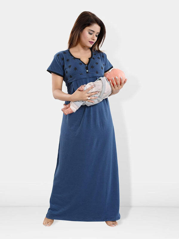 Be You Printed Maternity Maxi Nightdress