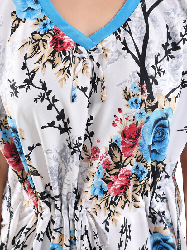 Be You Floral Printed Maxi Satin Kaftan Nightdress