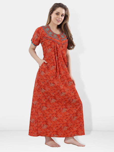 Be You Floral Embroidered Maxi Nightdress