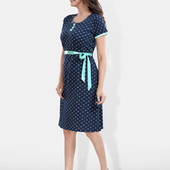 Be You Ethnic Motifs Printed Round Neck T-Shirt Nightdress