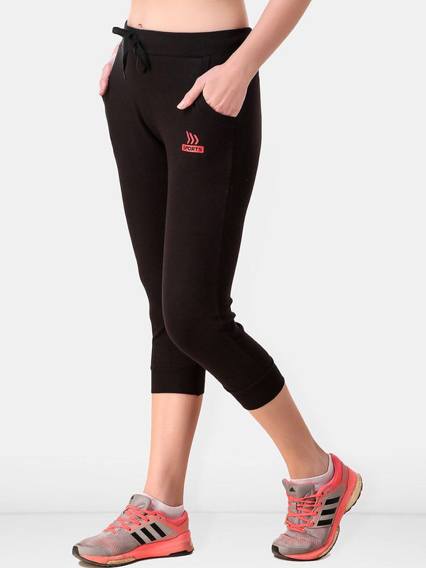 Be You Women Solid Three Fourth-Length Gym Tights