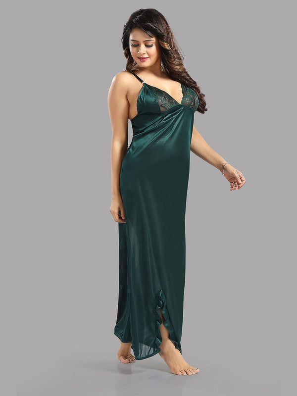Be You V-Neck Satin 6 Pieces Maxi Nightdress