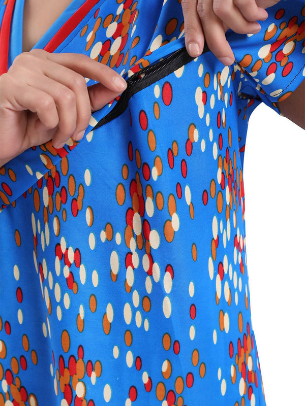 Be You Polka Dot Printed Satin Feeding & Maternity Nightdress