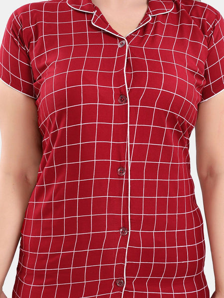 Be You Women Checked Night suit