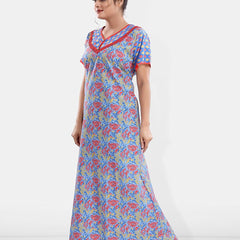 Be You Printed Pure Cotton Maxi Nightdress