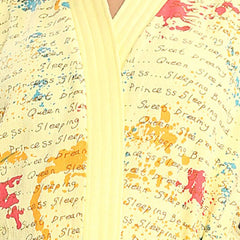 Be You Letter Print Yellow Typography Cotton Drawstring Knee Length Bath Robe