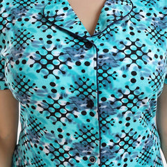 Be You Geometric Printed Lapel Collar Night Suit