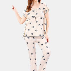 Be You Conversational Printed Satin Night Suit