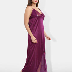 Be You Shoulder Straps Satin Maxi Nightdress With Robe