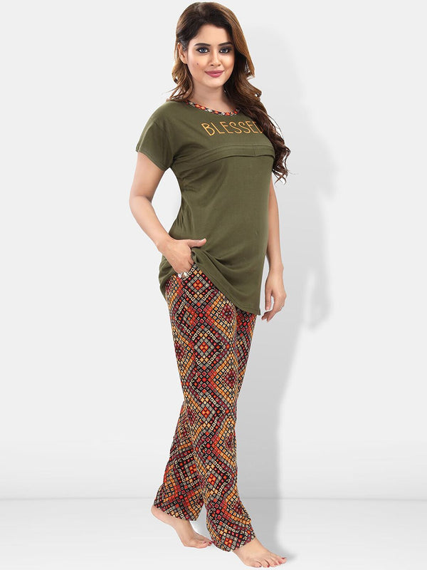 Be You Typography Printed Maternity Night Suit