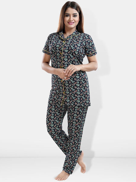 Be You Ethnic Motifs Printed Shirt With Pyjamas
