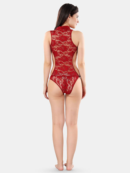 Be You Net Self Design Spread Collar Baby Doll with Asymmetric