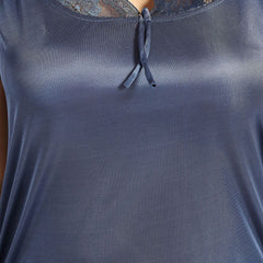 Be You Blue Satin Maxi Shoulder Straps Nightdress