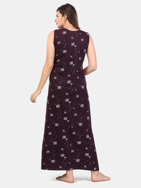 Be You Geometric Printed Sleeveless Maxi Nightdress