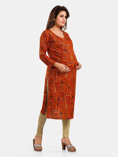 Be You Abstract Printed Round Neck Kurta