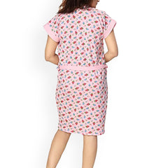 Be You Women Printed Cotton Anti-bacterial Super Soft Bath Robe With Belt