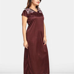 Be You Women Printed Maxi Wrap Nightdress