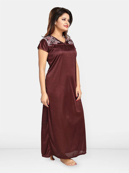 Be You Women Printed Maxi Wrap Nightdress