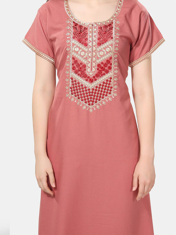 Be You Floral Embroidered Maxi Nightdress