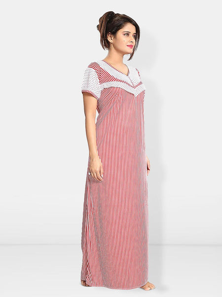 Be You Striped Maxi Satin Maternity Nightdress