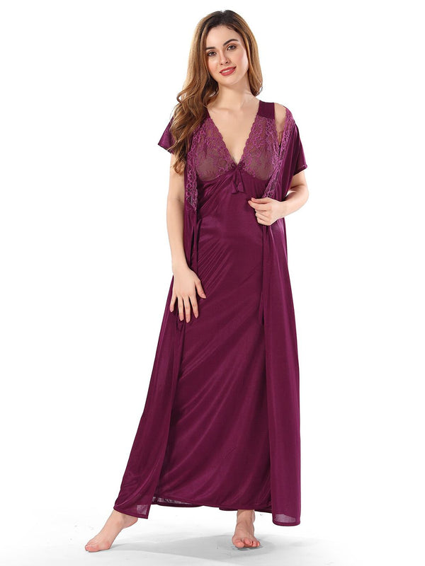 Be You Satin Maxi Nightdress With Robe