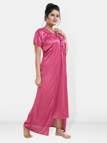 Be You Maxi Satin Wrap Nightdress With Robe