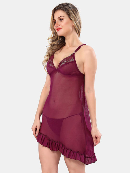 Be You Shoulder Straps Net Baby Doll