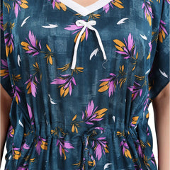 Be You Floral Printed Satin Kaftan Nightdress
