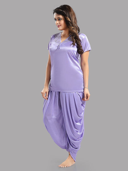 Be You Lavender Satin Maxi Shoulder Straps Nightdress