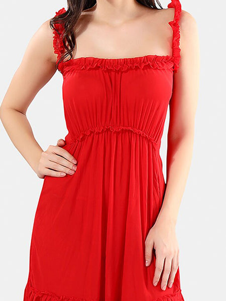 Be You Shoulder Strap Baby Doll Dress With Thong