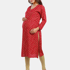 Be You Leheriya Printed Round Neck Kurta