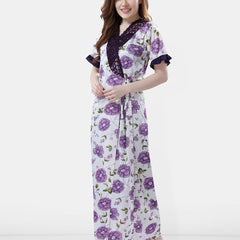 Be You Floral Printed Maxi Nightdress With Robe