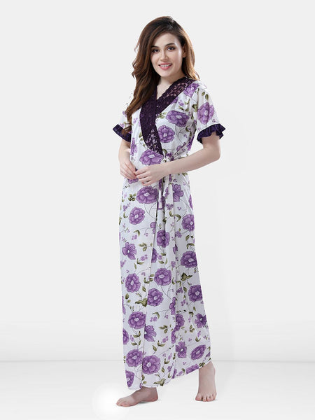 Be You Floral Printed Maxi Nightdress With Robe