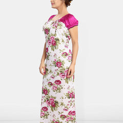 Be You Women Printed Maxi Nightdress
