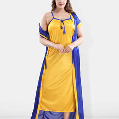 Be You Shoulder Straps Satin Maxi Nightdress with Robe