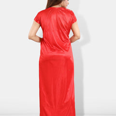 Be You Pack Of 6 Satin Maxi Wrap Nightdress With Lingerie Set