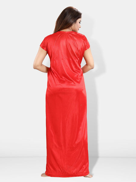 Be You Pack Of 6 Satin Maxi Wrap Nightdress With Lingerie Set