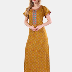 Be You Ethnic Motifs Printed Maxi Nightdress