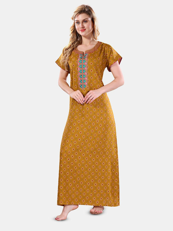 Be You Ethnic Motifs Printed Maxi Nightdress