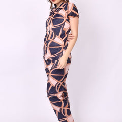 Be You Women Satin Geomatric Print Printed Night suit
