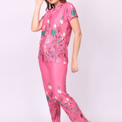 Be You Women Floral Printed Top & Pyjama Night suit