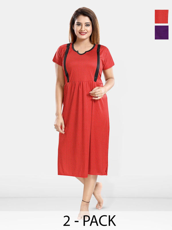 Be You Printed Nightdress Pack Of 2