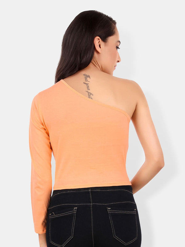 Be You One Shoulder Cotton Crop Top