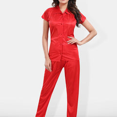 Be You Lapel Collar Satin Night suit