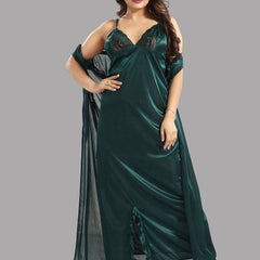 Be You V-Neck Satin 6 Pieces Maxi Nightdress