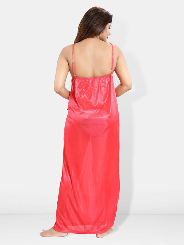 Be You 6 Pieces Satin Maxi Nightdress