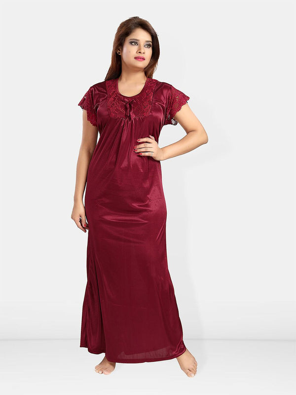 Be You Lace Satin Maxi Nightdress