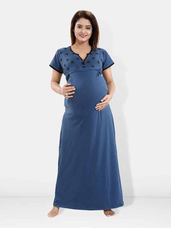 Be You Printed Maternity Maxi Nightdress